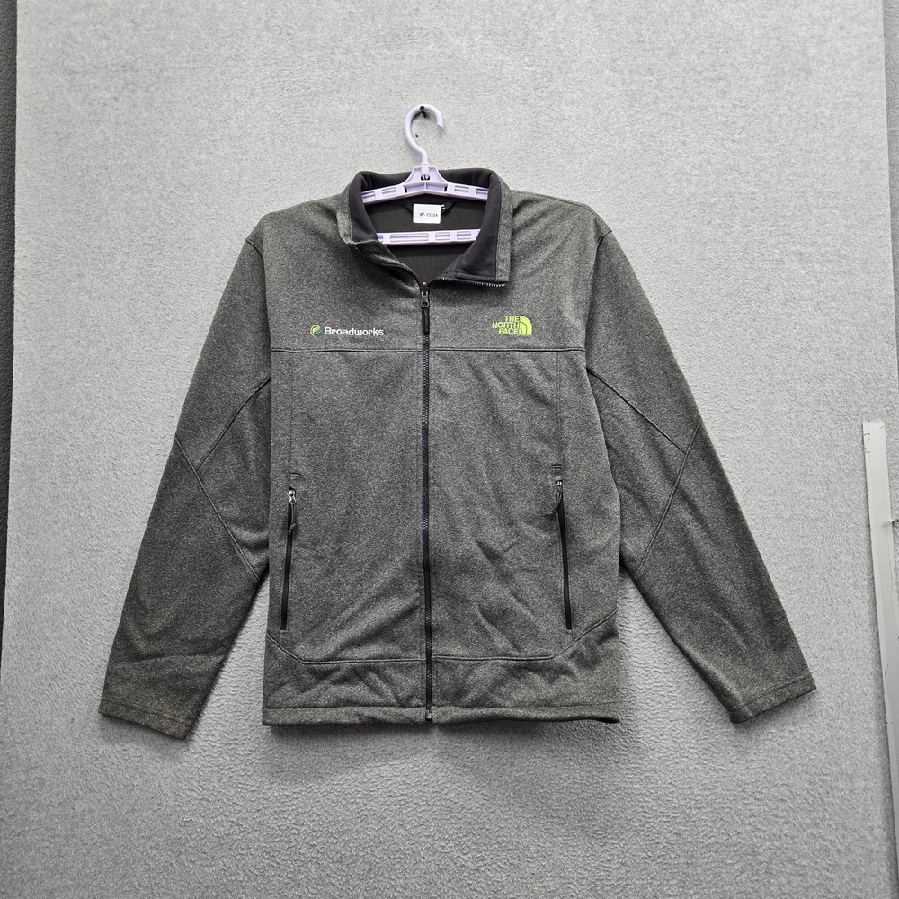 The North Face Men Jacket XL Gray Embroidered Fleece Logo Ridgwell Softshell